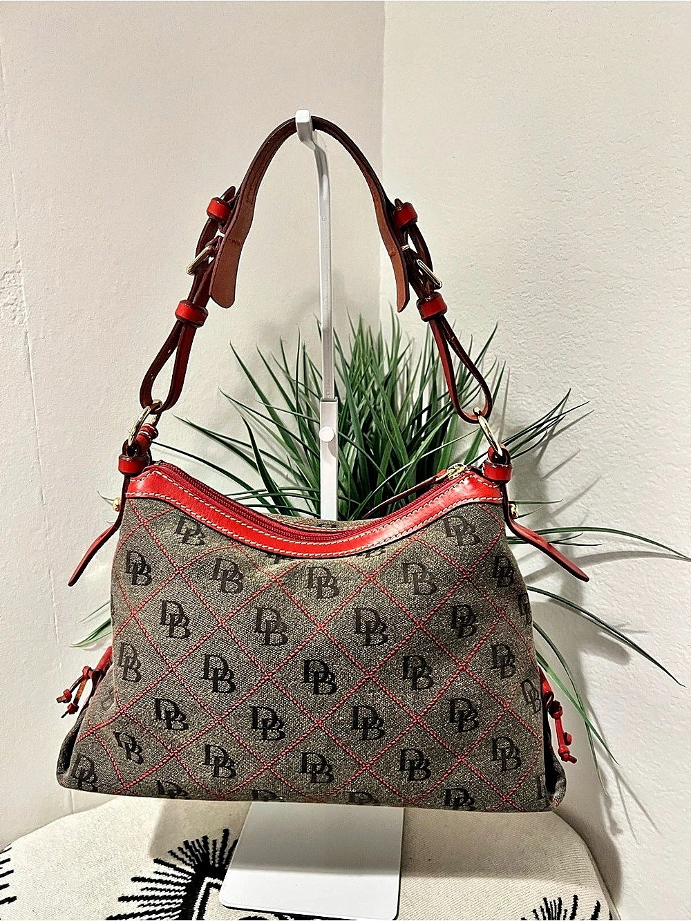 Dooney & Bourke Signature East-West Slouch Hobo bag.